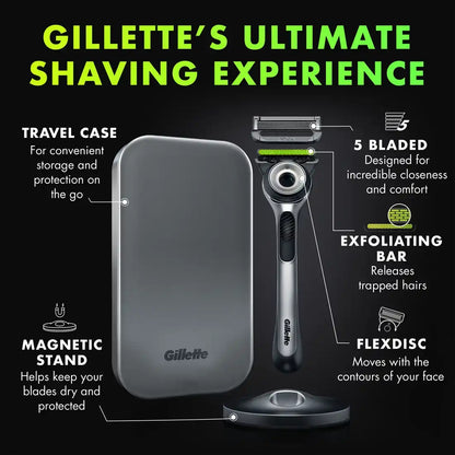 GilletteLabs Razor (1 Handle + 3 Cartridges + 1 Travel Case)